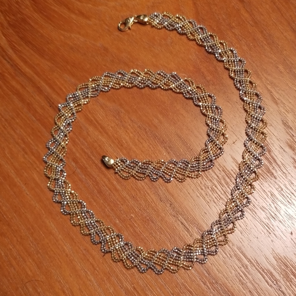 14kt Gold Two-toned Ruffle Necklace